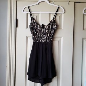 Open Back Black Lace Romper